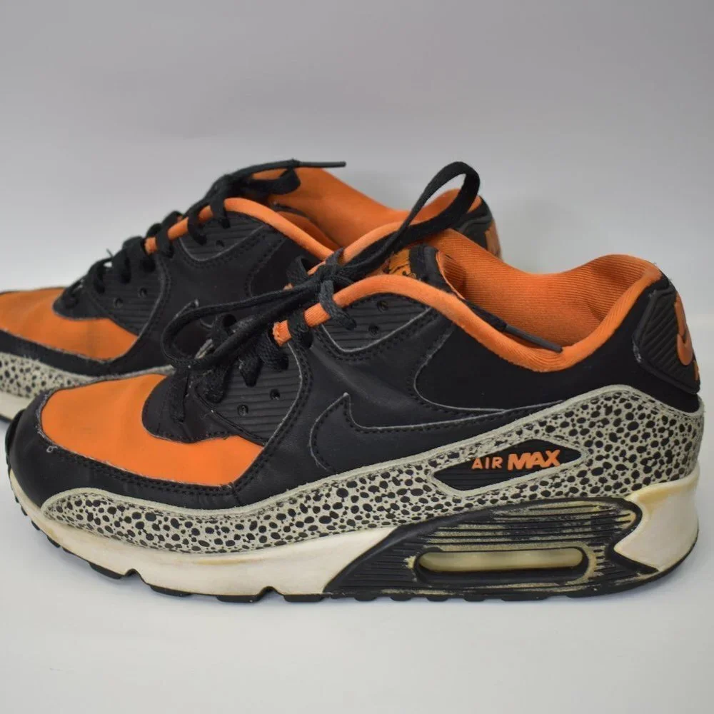 Nike Air Max 90 Safari GS Summit White Black Clay Orange 820340-100 SZ 7 Y